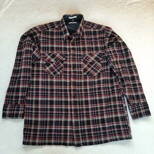 Van Heuesen Winterweights Plaid Button Down Shirt Size L